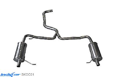 IX SKOC01, Skoda Octavia III (5E) RS 2.0 (220PK), 2013-, Inoxcar Rear silencer Left and Right Stainless steel, With E.E.C. homologation