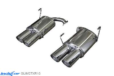 IX SUIM27XR10, Subaru Impreza (G4) 2.5T WRX STi 10MY (300PK) 2010-2013, Inoxcar Rear silencer 2X100 X-RACE Left and Right Stainless steel, With E.E.C. homologation