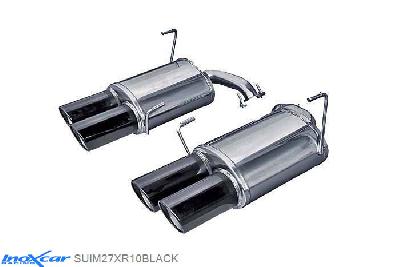 IX SUIM27XR10BLACK, Subaru Impreza (G4) 2.5T WRX STi 10MY (300PK) 2010-2013, Inoxcar Rear silencer 2X100 X-RACE Left and Right BLACK EDITION Stainless steel, With E.E.C. homologation