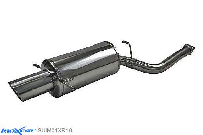 IX SUIM01XR10, Subaru Impreza (GFC/GC/GF) 2.0 GT TURBO -2000, Inoxcar Rear silencer 1X100 X-RACE Stainless steel, With E.E.C. homologation