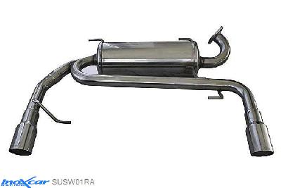 IX SUSW01RA, Suzuki Swift (MZ/EZ) 1.6 16V SPORT (125PK) 2006-, Inoxcar Rear silencer 1X80mm RACING Left and Right Stainless steel, With E.E.C. homologation