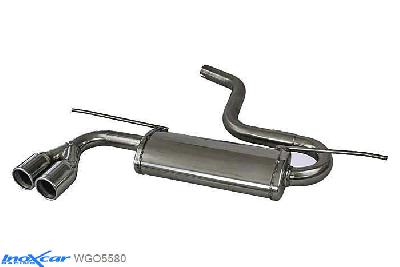 IX WGO5580, VW Golf VII 1.4 (125PK) 2013-, Inoxcar Rear silencer 2X80mm Stainless steel, With E.E.C. homologation