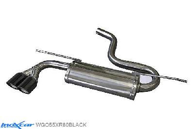 IX WGO55XR80BLACK, VW Golf VII 1.4 (125PK) 2013-, Inoxcar Rear silencer 2X80mm X-RACE BLACK EDITION Stainless steel, With E.E.C. homologation