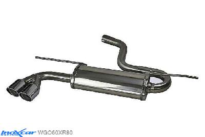 IX WGO60XR80, VW Golf VII 1.4 TSI (140-150PK) 2013-, Inoxcar Rear silencer 2X80mm X-RACE Stainless steel, With E.E.C. homologation