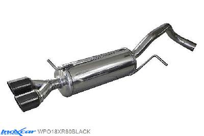 IX WPO18XR80BLACK, VW Polo VI (6R) 1.4 TSi Blue GT (140PK) 2013-  Diameter 50mm, Inoxcar Rear silencer 2X80mm X-RACE BLACK EDITION Stainless steel, With E.E.C. homologation