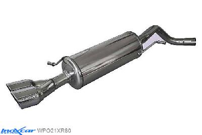 IX WPO21XR80, VW Polo VI (6R) 1.8 GTI (192PK) 2015-  , diameter 55mm, Inoxcar Rear silencer 2X80mm X-RACE Stainless steel, With E.E.C. homologation