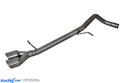 IX WPO30RA, VW Polo VI (6R) WRC 2.0 TSI (220PK) 2013-  , diameter 63,5mm, Inoxcar NO Rear silencer 2X80mm RACING Stainless steel, Without E.E.C. homologation