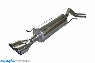 IX WPO20RA, VW Polo VI (6R) WRC 2.0 TSI (220PK) 2013-  , diameter 63,5mm, Inoxcar Rear silencer 2X80mm RACING Stainless steel, Without E.E.C. homologation