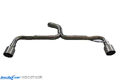 IX WSCI07102R, VW Scirocco III 2.0 R TSI DSG (265PK) 2010-, Inoxcar NO Rear silencer 1X102mm RACING Left and Right Stainless steel, Without E.E.C. homologation
