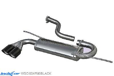 IX WSCI03XR80BLACK, VW Scirocco III 2.0 TFSI (200PK) 2008- Diameter 65mm, Inoxcar Rear silencer 2X80mm X-RACE BLACK EDITION Stainless steel, With E.E.C. homologation