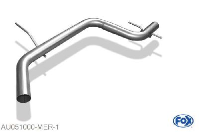 AU051000-MER, Audi A3 Typ 8P 3-Turer/ Sportback/ Cabrio 1.2l 77kW 1.4l TFSI 92kW 1.6l 75/85kW 2.0l 110kW 1.6l TDI 66/77kW 1.9l TDI 77kW 2.0l TDI 100/103kW, Middendemper vervangende buis 55mm Buisdiameter Geheel RVS, Zonder goedkeuring