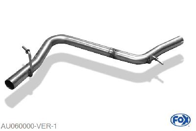 AU060000-VER, Audi A4 Typ B5 1.6l 74/75kW 1.8l 92kW 1.8l T 110/123kW 2.4l 121kW 2.6l 110kW 2.8l 128/142kW 2.5l TDI 110kW 1.9l TDI 55/66/81/85kW, Voordemper vervangende buis 55mm Buisdiameter Geheel RVS, Zonder goedkeuring