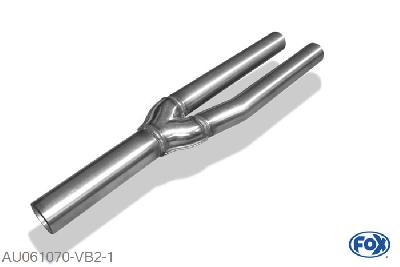 AU061070-VB2, Audi A4 Typ B6 - 2,4l 1.8l T 110/120/132/140kW, Verbindingsbuis voor Voordemper 63,5/ 2x55mm Buisdiameter Geheel RVS