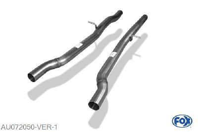 AU072050-VER, Audi A6 Typ 4F quattro 4,2l 4.2l 246kW, Voordemper vervangende buis rechts/links O63,5mm 63,5mm Buisdiameter Geheel RVS, Zonder goedkeuring