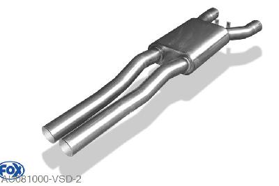 AU081000-VSD, Audi A8 Typ 4E 3.7l 206kW 4.2l 246kW, Voordemper O70mm langer Radstand 70mm Buisdiameter Geheel RVS, Absortie demper, mooie diepe sound, Teilegutachten (eintragungspflichtig)