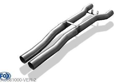 AU081000-VER, Audi A8 Typ 4E 3.7l 206kW 4.2l 246kW, Voordemper vervangende buis O70mm langer Radstand 70mm Buisdiameter Geheel RVS, Zonder goedkeuring