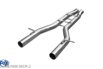 AU081000-MER, Audi A8 Typ 4E 3.7l 206kW 4.2l 246kW 5.2l 331kw, Middendemper vervangende buis O70mm 70mm Buisdiameter Geheel RVS, Zonder goedkeuring