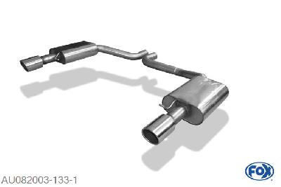 AU082003-133, Audi A8 Typ 4H 3.0l 213/245kW 4.2l 273kW 3.0l TDI 155/184kW, Einddemper rechts/links - 1x100mm  Type 16 rechts/links 70mm Buisdiameter Geheel RVS, Absortie demper, mooie diepe sound, Met E-keur