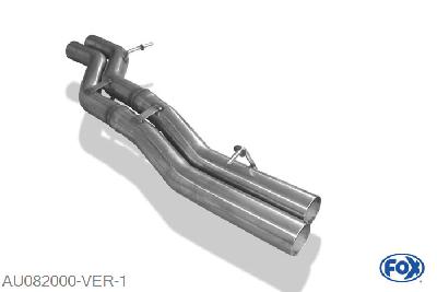 AU082000-VER, Audi A8 Typ 4H 4.2l 273kW, Voordemper vervangende buis 70mm Buisdiameter Geheel RVS, Zonder goedkeuring!