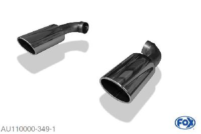 AU110000-349, Audi Q7, Endrohrpaar zum opstecken - 129x106mm  Type 32 rechts/links Geheel RVS, ABE (eintragungsfrei)