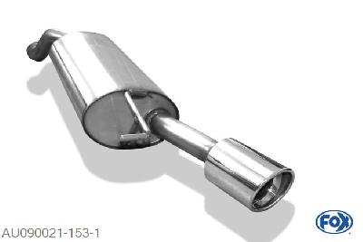 AU090021-153, Audi TT 8N - Frontantrieb 1.8l 110/120kW, Einddemper met eindstuk 1x100mm  Type 17 55mm Buisdiameter Geheel RVS, Absortie demper, mooie diepe sound, Teilegutachten (eintragungspflichtig)