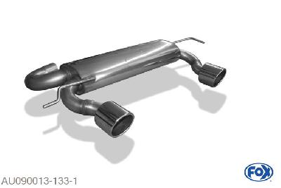 AU090013-133, Audi TT Typ 8N quattro 1.8l 132/165kW, Einddemper met uitgang rechts/links  - 1x100mm  Type 16 rechts/links Geheel RVS, Absortie demper, mooie diepe sound, Teilegutachten (eintragungspflichtig)