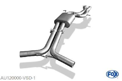 AU120000-VSD, Audi S5 4,2l 260kW quattro Typ B8 4.2l 260kW, Voordemper 63,5mm Buisdiameter Geheel RVS, Absortie demper, mooie diepe sound, Met E-keur