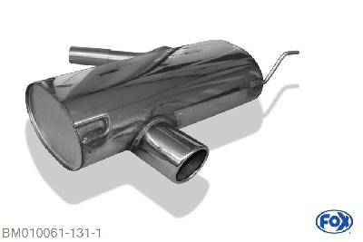 BM010061-131, BMW E87 120i 2.0l 120kW, Einddemper met eindstuk 1x90mm  Type 16 55mm Buisdiameter Geheel RVS, Absortie demper, mooie diepe sound, Met E-keur