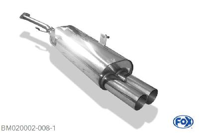 BM020002-008, BMW E30 316i/ 318i ab 9/87` 1.6l 73/75kW 1.8l 66/75/77/83kW, half systeem vanaf Kat met 2-Loch flens - 2x76mm  Type 10 45mm Buisdiameter Geheel RVS, Met E-keur