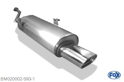 BM020002-593, BMW E30 316i/ 318i ab 9/87` 1.6l 73/75kW 1.8l 66/75/77/83kW -, half systeem vanaf Kat met 2-Loch flens - 135x80mm  Type 53 45mm Buisdiameter Geheel RVS, Met E-keur
