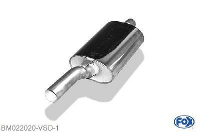 BM022020-VSD, BMW E46 316/ 318 1.6l 77kW 1.9l 77/85/87kW, Voordemper 50mm Buisdiameter Geheel RVS, Absortie demper, mooie diepe sound, Teilegutachten (eintragungspflichtig)