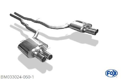 BM033024-050, BMW F10/F11 525d 530d 2.5l D 150kW, Einddemper rechts/links - 2x80mm  Type 12 rechts/links 63,5/ 70mm Buisdiameter Geheel RVS, Absortie demper, mooie diepe sound, Met E-keur