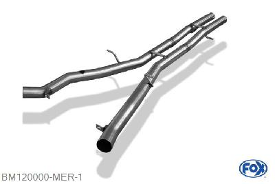 BM120000-MER, BMW E63/64 645i 650i 4.4l 245kW 4.8l 270kW, Middendemper vervangende buis 55mm Buisdiameter Geheel RVS, Zonder goedkeuring