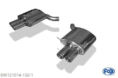 BM121014-132, BMW F12/F13/F06 - 640i mit M-Paket 3.0l 235kW, Einddemper rechts/links - 2x90mm  Type 16 rechts/links 70mm Buisdiameter Geheel RVS, Absortie demper, mooie diepe sound, Met E-keur