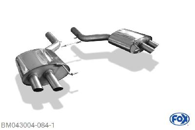 BM043004-084, BMW F01 760i 6.0l 400kW, Einddemper rechts/links - 2x63mm  Type 14 rechts/links - zonder Abgasklappen 80mm Buisdiameter Geheel RVS, Absortie demper, mooie diepe sound, Zonder goedkeuring
