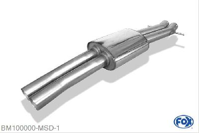 BM100000-MSD, BMW X3 2.5l 141kW 3.0l 170kW 2.0l D 110kW 3.0l D 150kW, Middendemper 2x55mm Buisdiameter Geheel RVS, Absortie demper, mooie diepe sound, Met E-keur