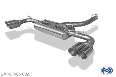 BM101005-092, BMW X3 F25 2.0l D 135kW 3.0l 190kW, Einddemper met uitgang rechts/links - 2x90mm  Type 14 rechts/links 70mm Buisdiameter Geheel RVS, Absortie demper, mooie diepe sound, Met E-keur