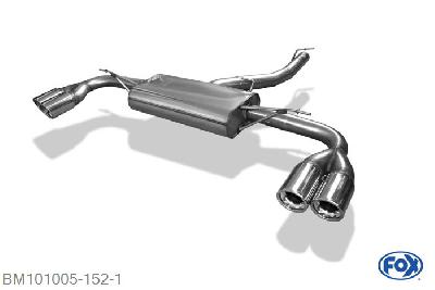 BM101005-152, BMW X3 F25 2.0l D 135kW 3.0l 190kW, Einddemper met uitgang rechts/links - 2x90mm  Type 17 rechts/links 70mm Buisdiameter Geheel RVS, Absortie demper, mooie diepe sound, Met E-keur