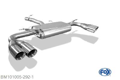BM101005-292, BMW X3 F25 2.0l D 135kW 3.0l 190kW, Einddemper met uitgang rechts/links - 2x90mm  Type 25 rechts/links 70mm Buisdiameter Geheel RVS, Absortie demper, mooie diepe sound, Met E-keur