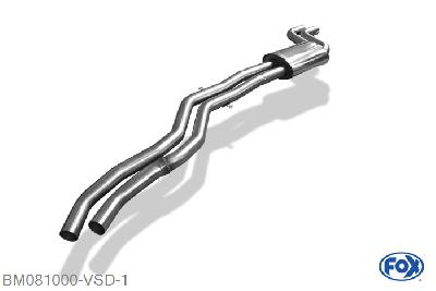 BM081000-VSD, BMW Z4 E89 - sDrive 23i 2.5l 150kW, Voordemper 2x55mm Buisdiameter Geheel RVS, Absortie demper, mooie diepe sound, Met E-keur