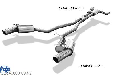 CE045003-093, Chevrolet Camaro 6.2l 318kW, Einddemper rechts/links - 1x100mm  Type 14 rechts/links 63,5mm Buisdiameter Geheel RVS, Absortie demper, mooie diepe sound, Zonder goedkeuring