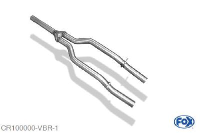 CR100000-VBR, Chrysler 300C 3,0l CRD 3.0l CRD 160kW, Verbindingsbuis einddemper/ Kat 63,5mm Buisdiameter Geheel RVS