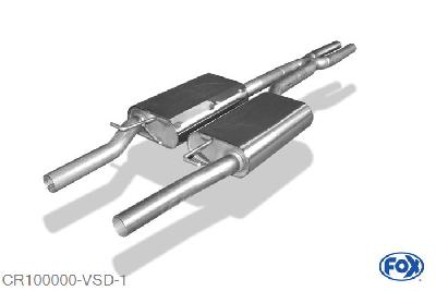 CR100000-VSD, Chrysler 300C 3,5l 3.5l 183kW, Voordemper Geheel RVS, Absortie demper, mooie diepe sound, Met E-keur