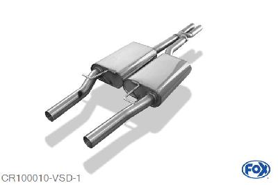 CR100010-VSD, Chrysler 300C 5,7l 5.7 250kW, Voordemper Geheel RVS, Absortie demper, mooie diepe sound, Met E-keur