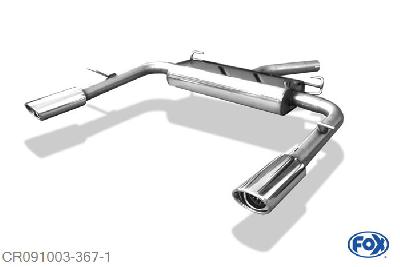 CR091003-367, Chrysler Sebring Coupe & Cabrio Typ JS 2.7l 137kW, Einddemper rechts/links - 115x85mm  Type 33 rechts/links 63,5mm Buisdiameter Geheel RVS, Absortie demper, mooie diepe sound, Met E-keur