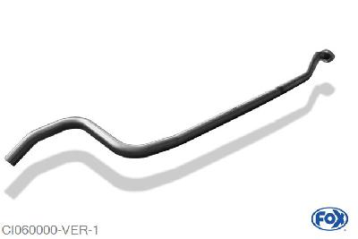 CI060000-VER, Citroen C2 1.1l 44kW 1.4l 54kW, Voordemper vervangende buis C2 45mm Buisdiameter Geheel RVS, Zonder goedkeuring