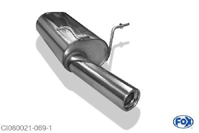 CI080021-069, Citroen Xsara Picasso N68 1.6l 65/70/80kW, Einddemper met eindstuk 1x80mm  Type 13 50mm Buisdiameter Geheel RVS, Absortie demper, mooie diepe sound, Met E-keur