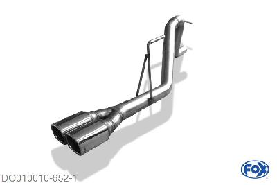 DO010010-652, Dodge Nitro 3.7l 151kW 4.0l 191kW 2.8l D 130kW, Endrohrsystem einseitig rechts - 2x78x75mm  Type 70 63,5mm Buisdiameter Geheel RVS, ABE (eintragungsfrei)