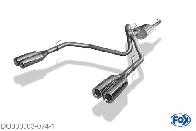 DO030003-074, Dodge RAM 1500 5.7l 254kW, half systeem vanaf Kat - 2x100mm  Type 13 rechts/links Geheel RVS, Zonder goedkeuring