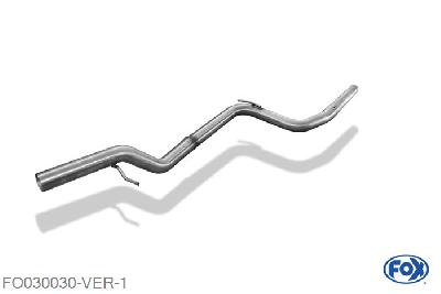 FO030030-VER, Ford Focus I DAW/DBW/DFW/DNW 1,4l 1.4l 55kW, Voordemper vervangende buis 50mm Buisdiameter Geheel RVS, Zonder goedkeuring